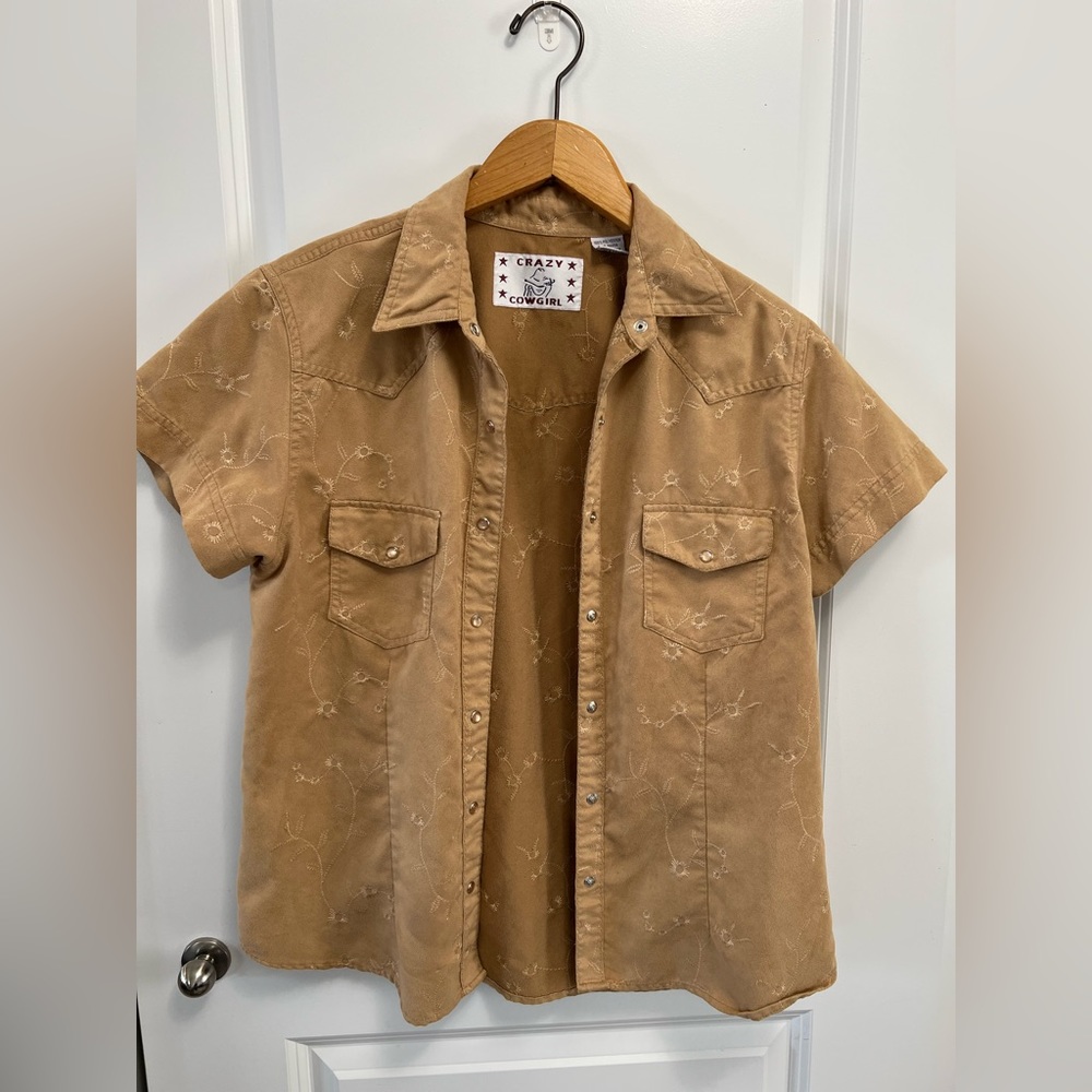 Vintage Crazy Cowgirl Embroidered Western Wear Rodeo Shirt